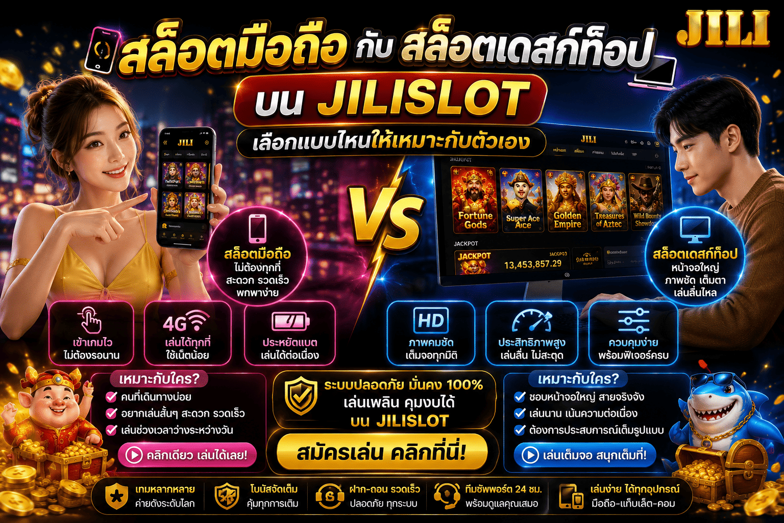 สล็อตมือถือกับสล็อตเดสก์ท็อป